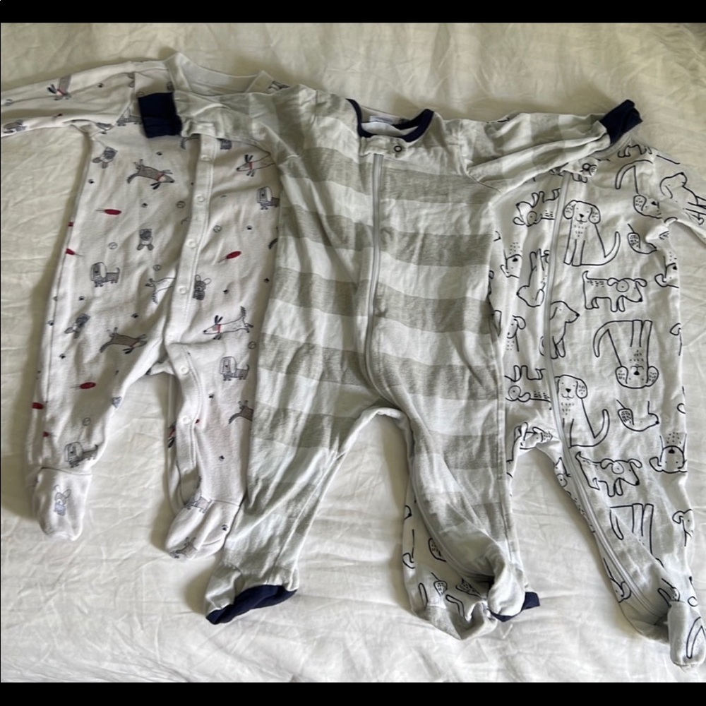 Bundle of baby boy footed sleepers pjs size 3-6 months